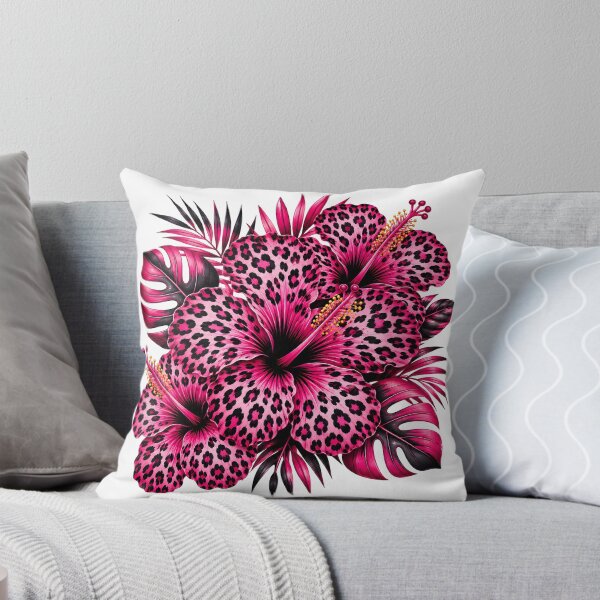 Item preview, Pink Leopard Print Hibiscus Flower Design designed and sold by inkflair2.