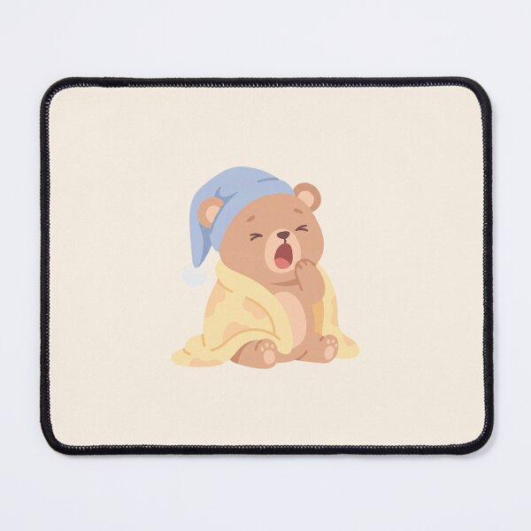 Item preview, Sleepy Bear Cub With Nightcap & Blanket Cozy Winter Art designed and sold by Moon's Arts.