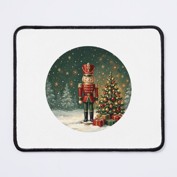 Item preview, Nutcracker in Snow by Christmas Tree and Gifts designed and sold by Moti Vaknin.