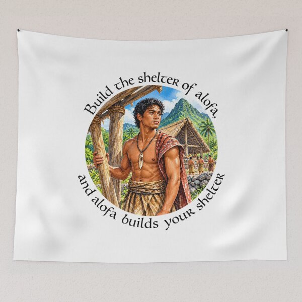 Item preview, Samoa Love Chiasmus Proverb - Build the shelter of alofa | Island Wisdom Art designed and sold by ShakaLife.org.