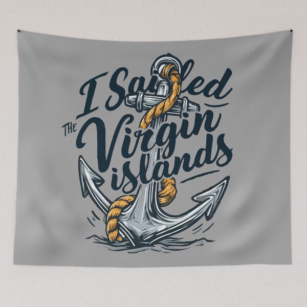 Item preview, I Sailed The Virgin Islands Silver Anchor Navy Text designed and sold by RichardRags.