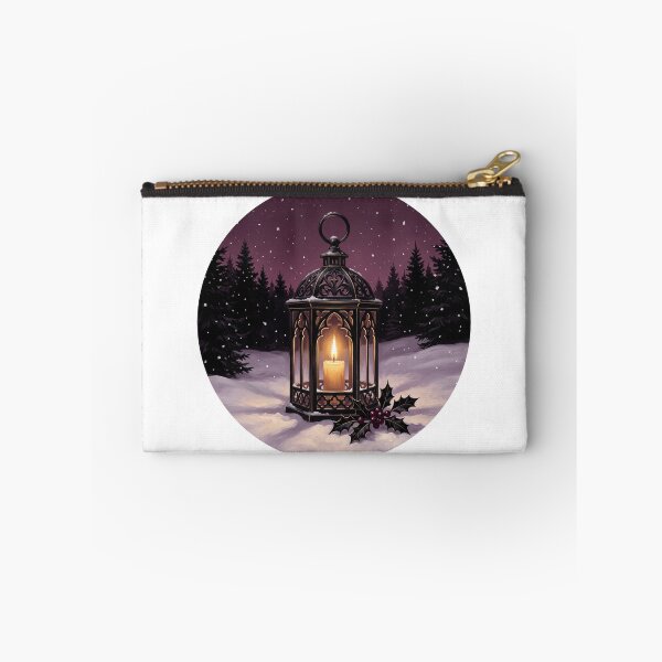 Item preview, Gothic Iron Lantern in Snowy Black Pine Forest designed and sold by Moti Vaknin.