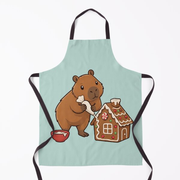 Item preview, Christmas Capybara Decorating a Gingerbread House designed and sold by Ivy-Triggs.