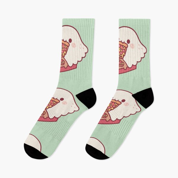 Item preview, Cute Ghost Loves Eating Pepperoni Pizza designed and sold by rustydoodle.
