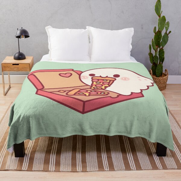 Item preview, Cute Ghost Loves Eating Pepperoni Pizza designed and sold by rustydoodle.