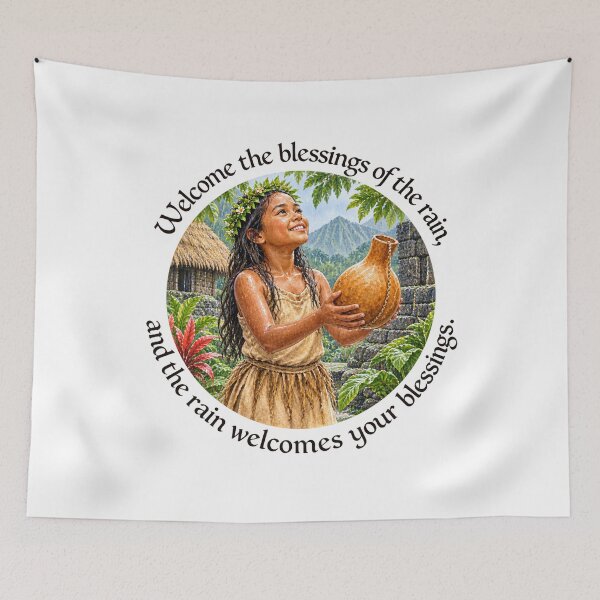 Item preview,   	 Polynesian Resilience Proverb - Welcome the blessings of the rain | Pacific Art designed and sold by ShakaLife.org.