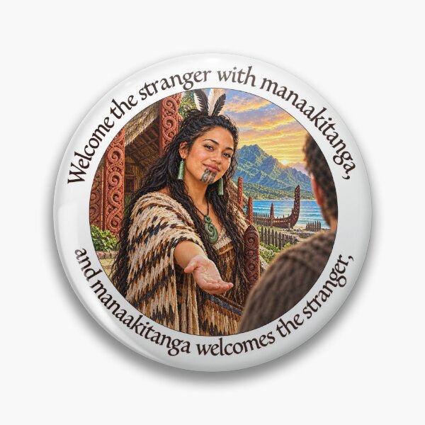 Item preview,   	 Maori Hospitality Proverb - Welcome the stranger with manaakitanga | Pacific Art designed and sold by ShakaLife.org.