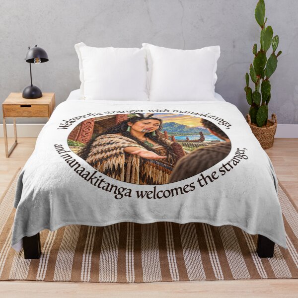 Item preview, Maori Hospitality Proverb - Welcome the stranger with manaakitanga | Pacific Art designed and sold by ShakaLife.org.