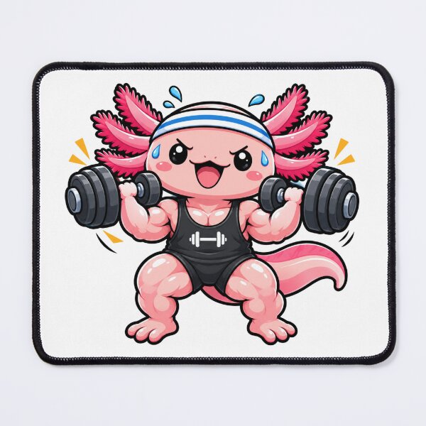 Item preview, Axolotl Gym Cute Strong Workout Fitness designed and sold by WeirdlyMild.