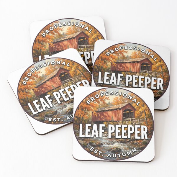 Item preview, Leaf Peeping Covered Bridge Autumn Round Badge Sticker designed and sold by DetourDgn.