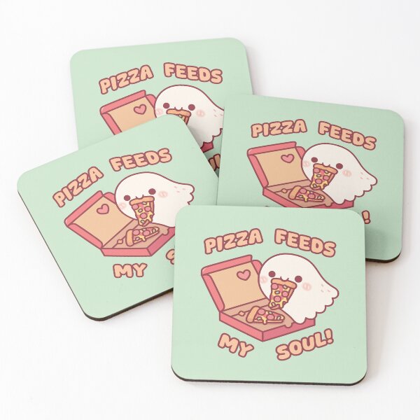 Item preview, Pizza Feeds My Soul Cute Ghost Loves Eating Pizza designed and sold by rustydoodle.
