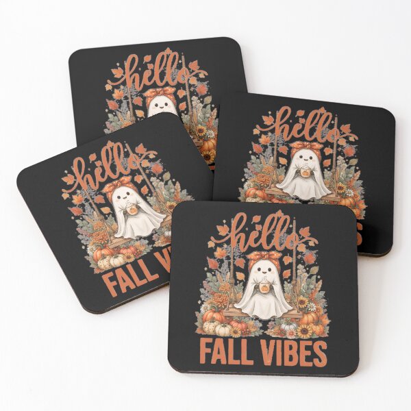 Item preview, Hello Fall Vibes Cute Ghost with Pumpkin Spice Gift designed and sold by Zizo-DR44.