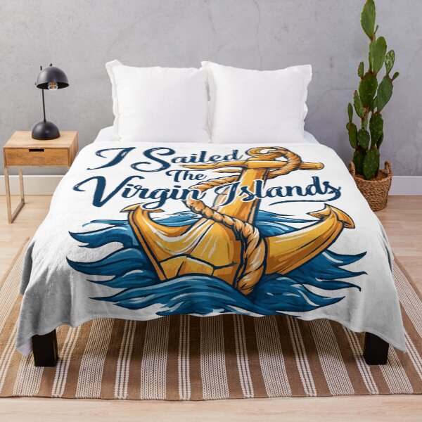 Item preview, I Sailed The Virgin Islands Gold Anchor Blue Text designed and sold by RichardRags.