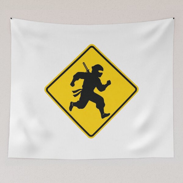 Item preview, Ninja Crossing Japanese Road Sign | Japan Warning Sign | Japanese Design designed and sold by JapanMemoir.