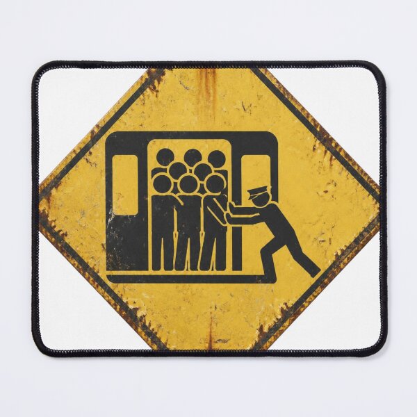Item preview, Rush Hour Train Japanese Road Sign (Vintage Rusty) | Japan Warning Sign | Japanese Design designed and sold by JapanMemoir.