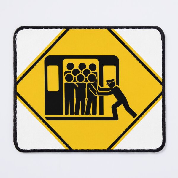 Item preview, Rush Hour Train Japanese Road Sign | Japan Warning Sign | Japanese Design designed and sold by JapanMemoir.