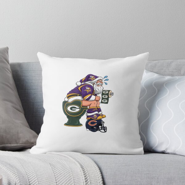Item preview, Santa Claus Minnesota Vikings Sitting On Packers Toilet And Stepping On A Chicago Bears Helmet designed and sold by SMOOTHMARKET.