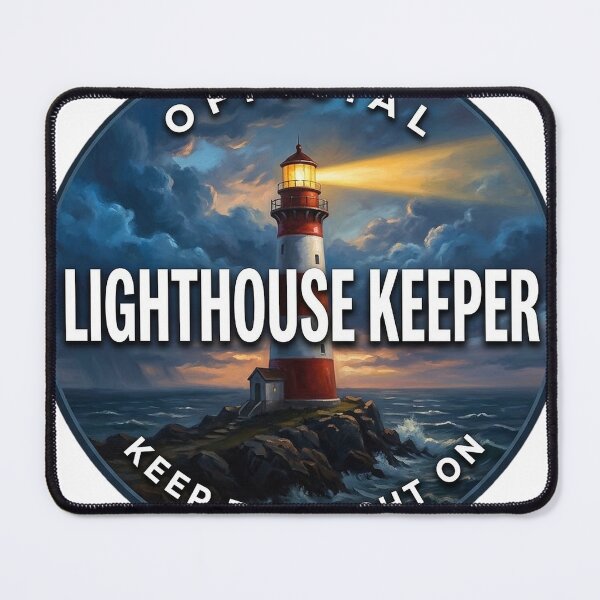 Item preview, Lighthouse Keeper Storm Beam Round Badge Sticker designed and sold by DetourDgn.