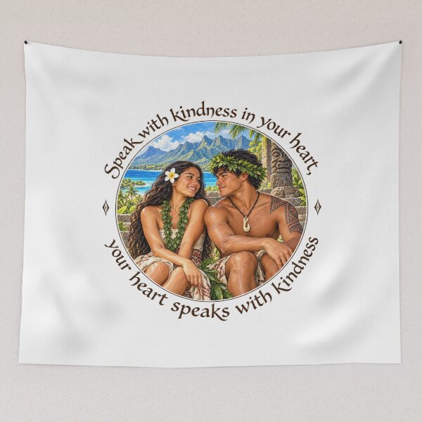 Item preview, Polynesian Kindness Proverb - Speak with kindness in your heart | Pacific Art designed and sold by ShakaLife.org.