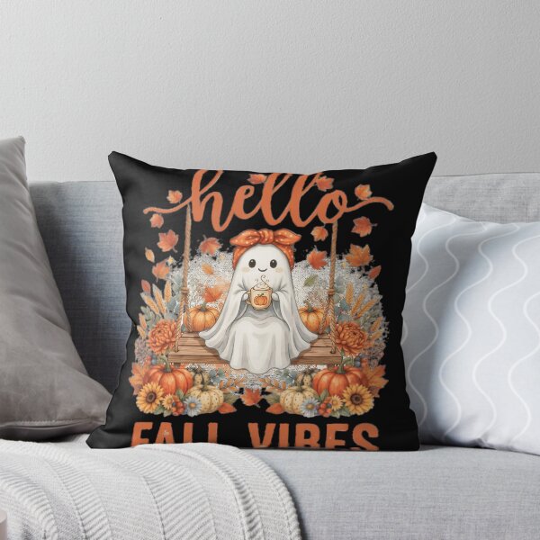 Item preview, Hello Fall Vibes Ghost with Pumpkins and Sunflowers designed and sold by Zizo-DR44.