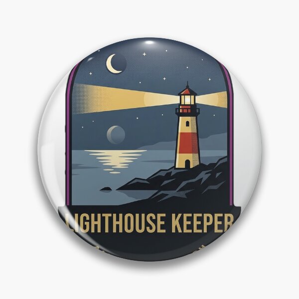 Item preview, Lighthouse Keeper Night Watch Vintage Badge Sticker designed and sold by DetourDgn.