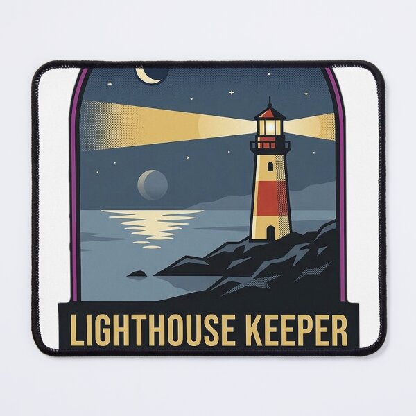 Item preview, Lighthouse Keeper Night Watch Vintage Badge Sticker designed and sold by DetourDgn.