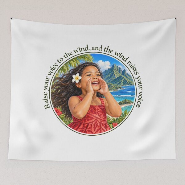 Item preview,   	 Polynesian Leadership Proverb - Raise your voice to the wind | Pacific Art designed and sold by ShakaLife.org.