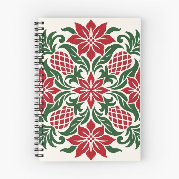 Item preview, Hawaiian Christmas Quilt Poinsettia and Pineapple designed and sold by peachycrossing.