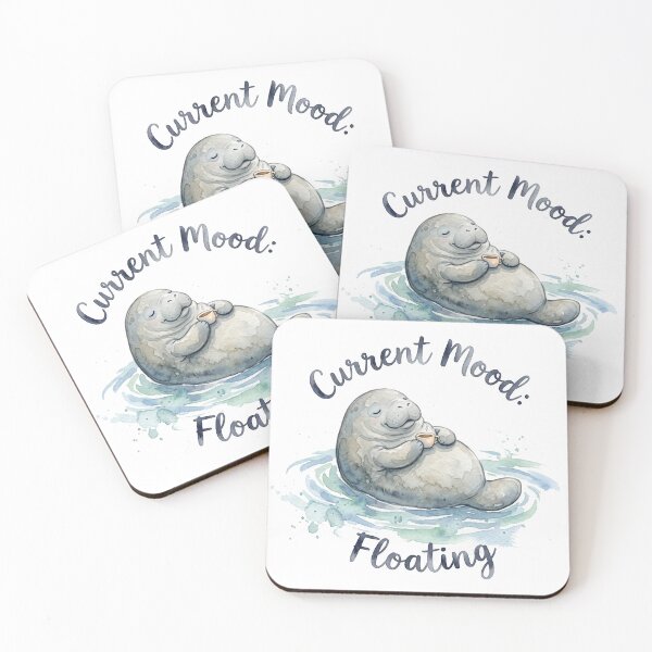 Item preview, Current Mood Floating Funny Manatee Coffee  designed and sold by Digitalphoto4u.
