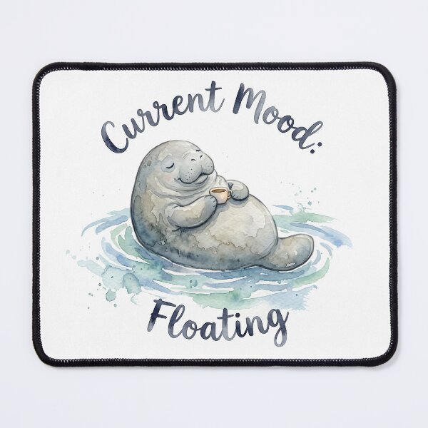 Item preview, Current Mood Floating Funny Manatee Coffee  designed and sold by Digitalphoto4u.