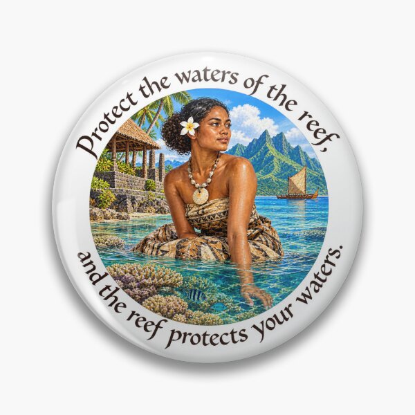 Item preview,   	 Fiji Conservation Proverb - Protect the waters of the reef | Pacific Art designed and sold by ShakaLife.org.