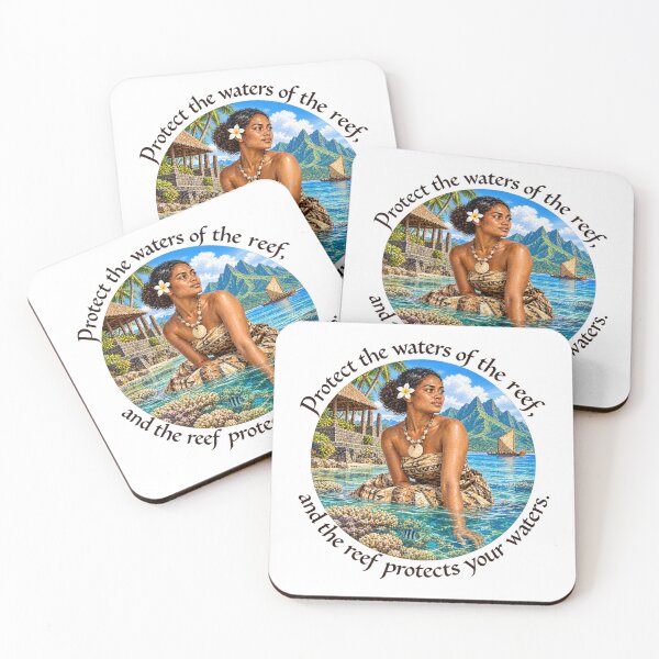 Item preview,   	 Fiji Conservation Proverb - Protect the waters of the reef | Pacific Art designed and sold by ShakaLife.org.