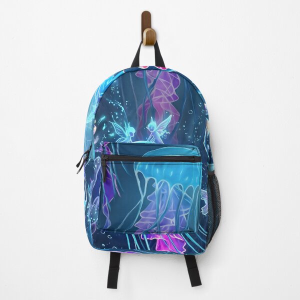 Item preview, Bioluminescent Jellyfish and Ocean Fairies - Navy Blue Deep Sea Fantasy designed and sold by LexaArtworks.