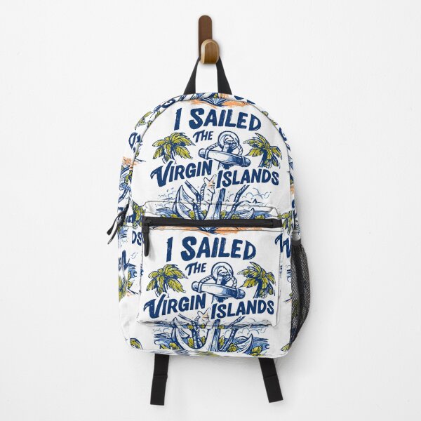 Item preview, I Sailed The Virgin Islands White Anchor Blue Text Palm Trees designed and sold by RichardRags.