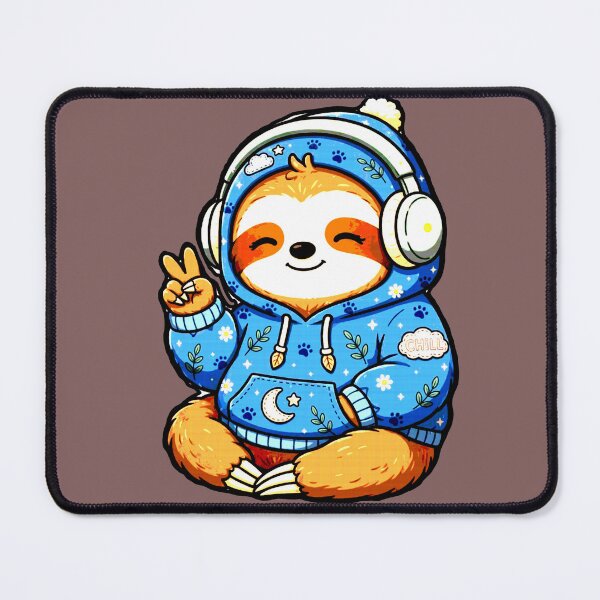 Item preview, Lazy Chill Headphones Kawaii T-Shirt Happy Calm Sloth designed and sold by AstronautMerch.