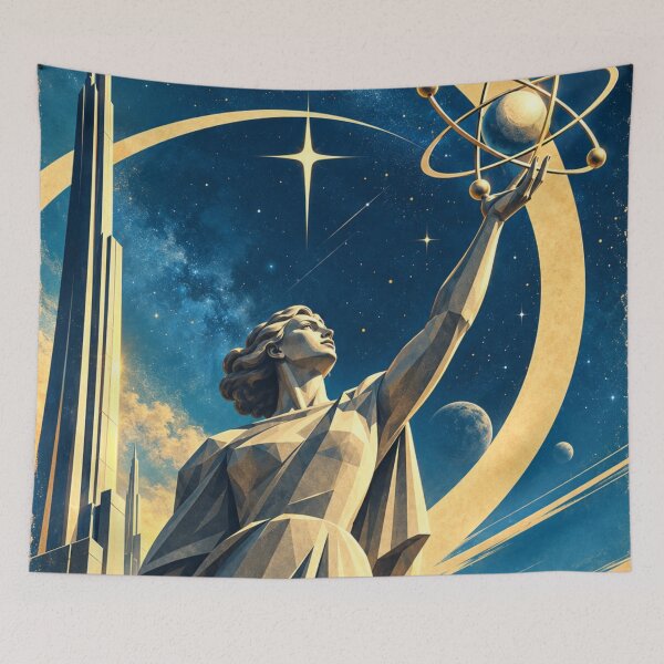 Item preview, Vintage Atomic Age Science Art Deco Poster designed and sold by Curio Meridian.