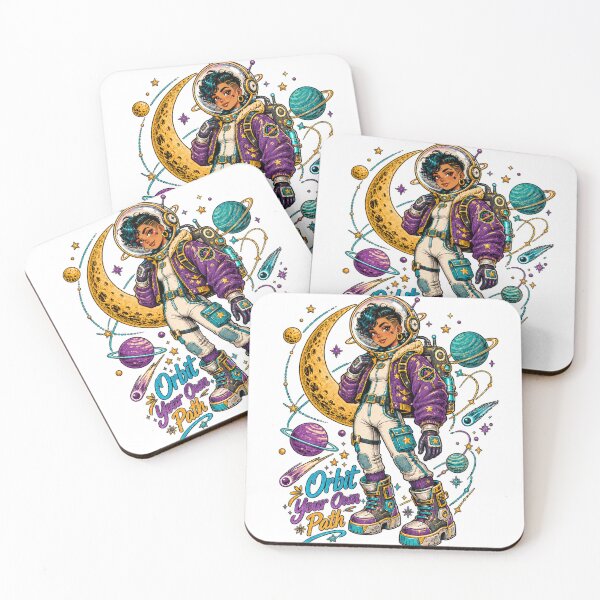 Item preview, Orbit Your Own Path Retro Space Girl Astronaut Cosmic Adventure designed and sold by inkoutninja.