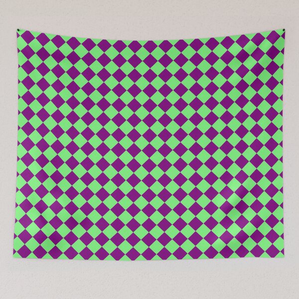 Item preview, Checker Diamond Pattern Purple Green designed and sold by ArtbyDebbieC.