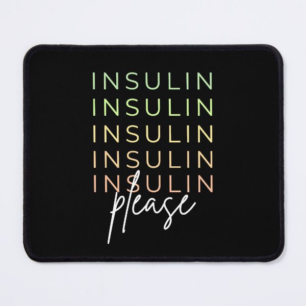 Item preview,  Insulin Please Retro Minimalist Repeat Text T1D Diabetes Meme designed and sold by kristy1003.