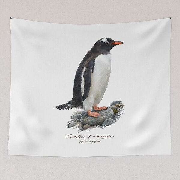 Item preview, Gentoo Penguin on Rock Bird Illustration designed and sold by Takeda-art.