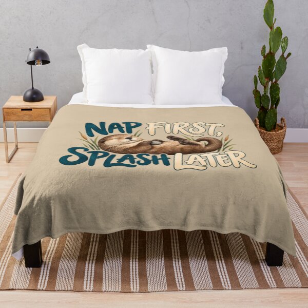Item preview, Nap First, Splash Later — Relaxed River Otter designed and sold by VioVibe.
