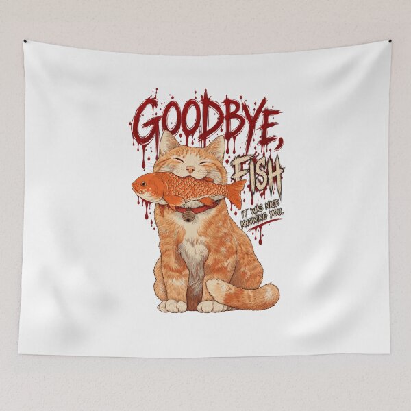 Item preview, Goodbye Fish Dark Humor Cat Design designed and sold by selvashop.