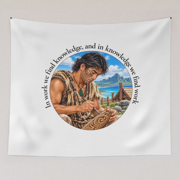 Item preview,   	 Polynesian Wisdom Proverb - In work we find knowledge | Pacific Art designed and sold by ShakaLife.org.