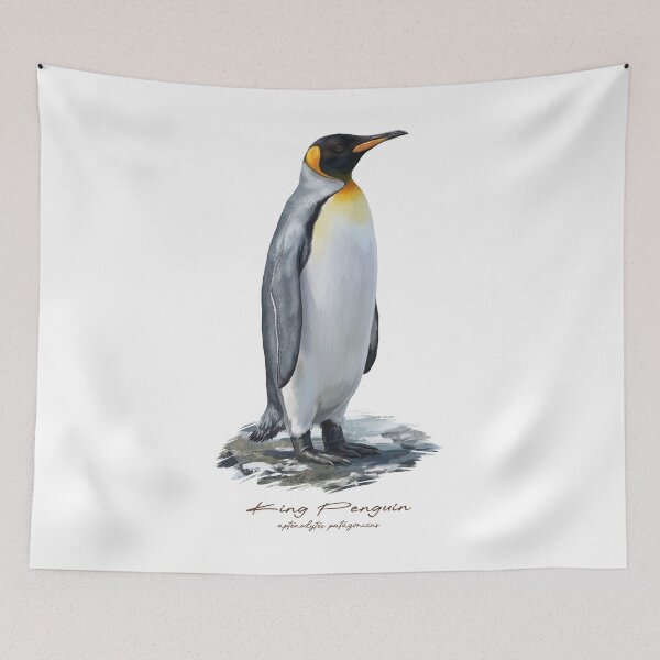Item preview, King Penguin on Rocky Beach Bird Illustration designed and sold by Takeda-art.