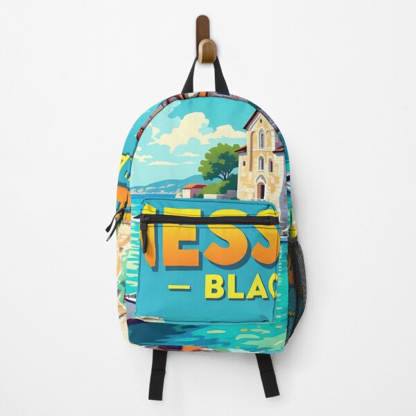Item preview, Nessebar Bulgaria – Vintage Historic Seaside Travel Poster designed and sold by LSVart.