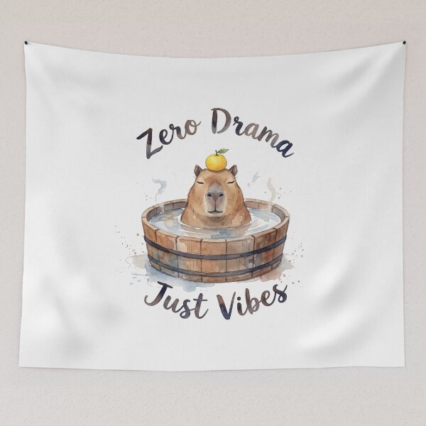 Item preview, Zero Drama Just Vibes Capybara  designed and sold by Digitalphoto4u.