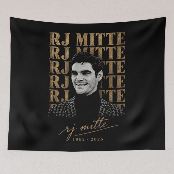Item preview, RJ Mitte Gold Typography Memorial 1992-2026 designed and sold by BartholomewAsh.