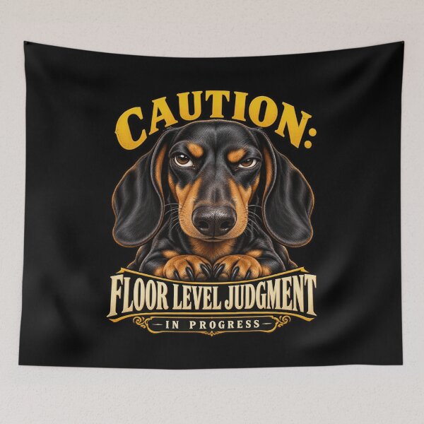 Item preview, Dachshund Floor Level Judgement Funny Wiener Dog Portrait designed and sold by yassin-stags.