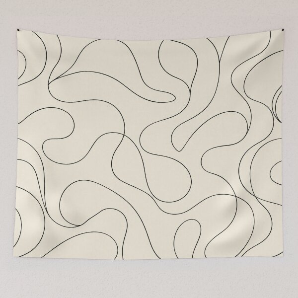 Item preview, Minimalist Abstract Continuous Line Art Seamless Pattern designed and sold by Shivora Studio.