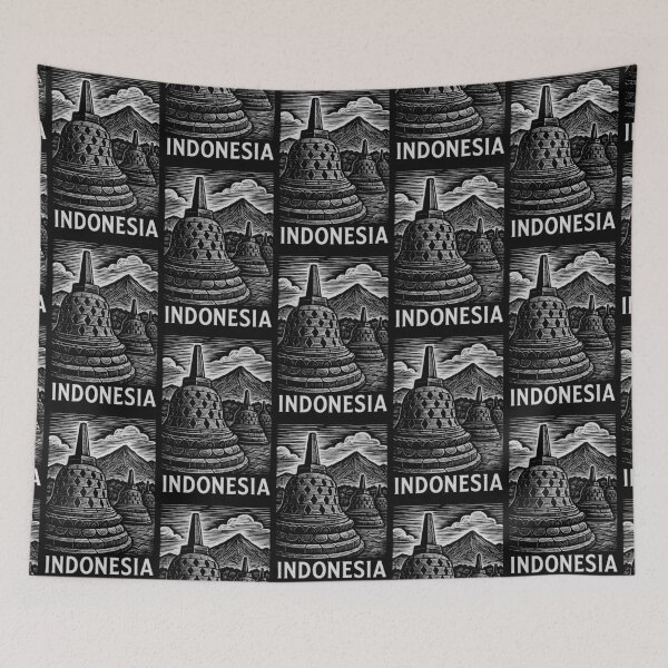 Item preview, Indonesia Linocut Style  designed and sold by Thistle-TShop.